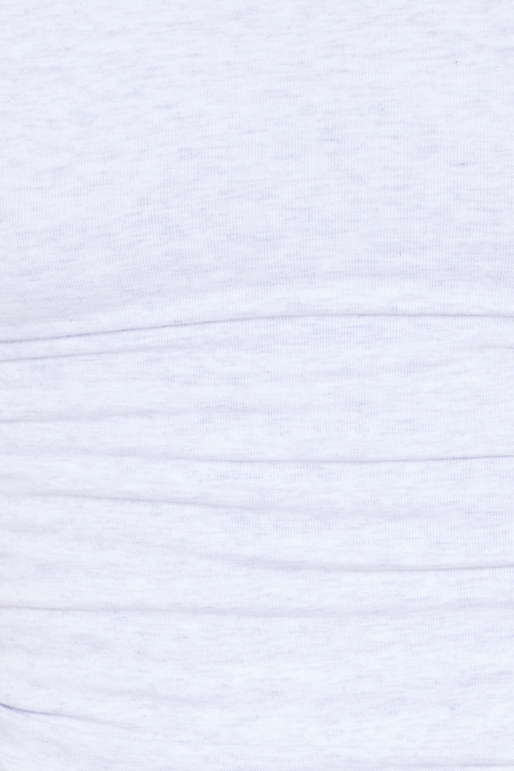 Boatneck Ruched Back Top, Spring Grey Mix, large