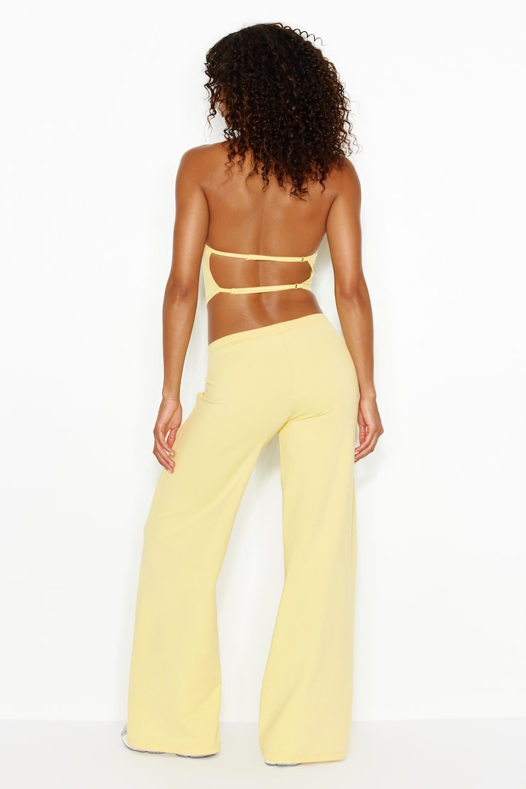 StretchTerry™ Wide Leg Pants, Limonada Yellow, large