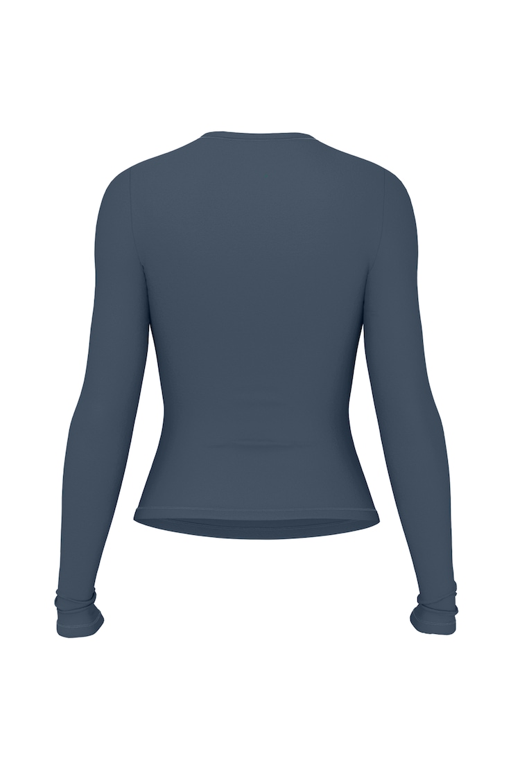 Baretouch Crewneck Long Sleeve Top, Heated Indigo, large