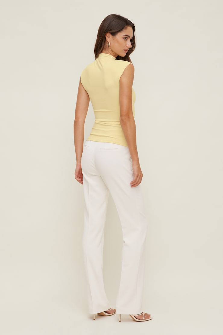 Sculpt Draped Scarf Top Pale Yellow large