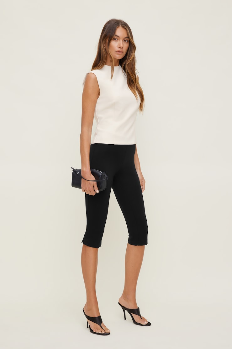 Mock Neck Top Sea Salt Cream large
