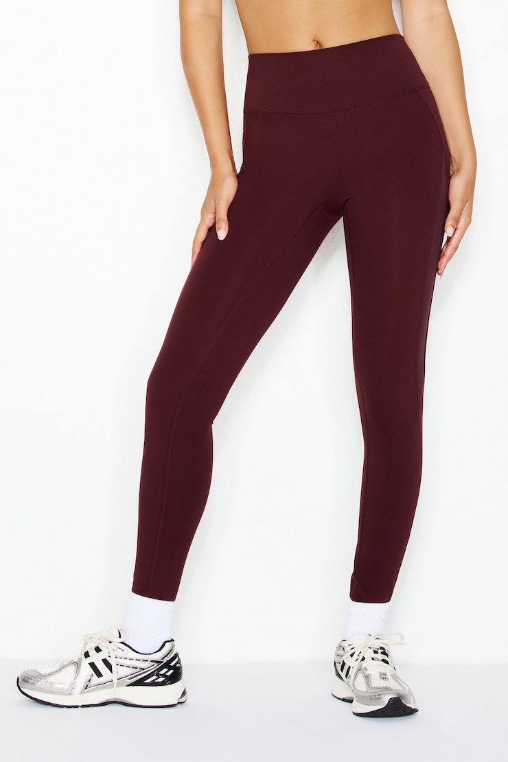 Active Mesh Leggings, Burgundy Bite, large