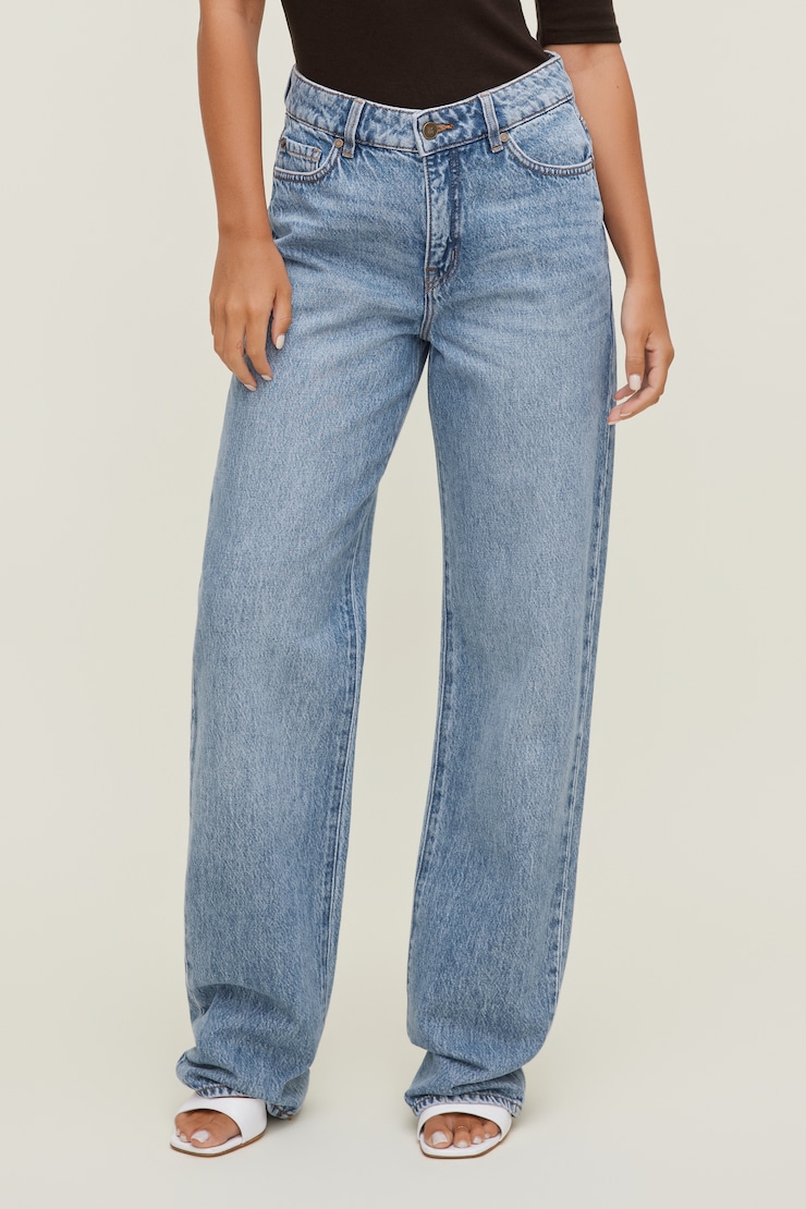 Mika Mid Rise Relaxed Straight Leg Jeans