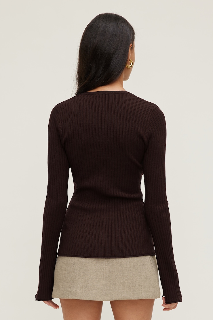 Bell Sleeve Cardigan Cherry Lacquer Burgundy large
