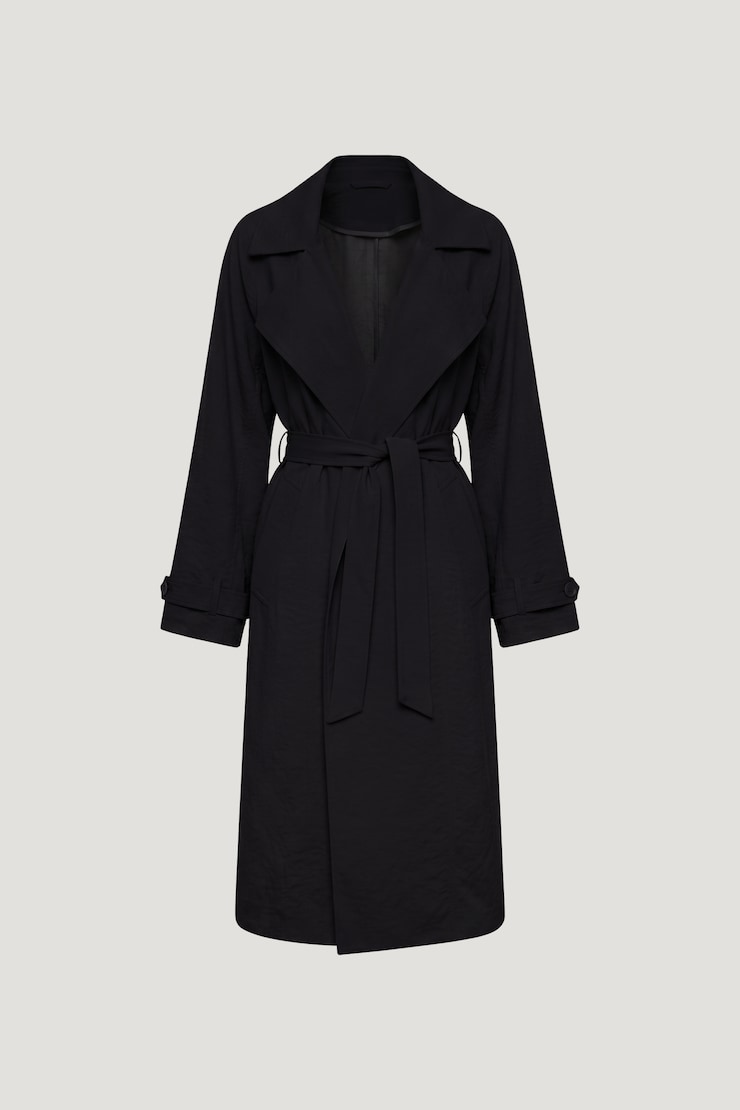 Nadia Airflow Trench Coat Jet Black large