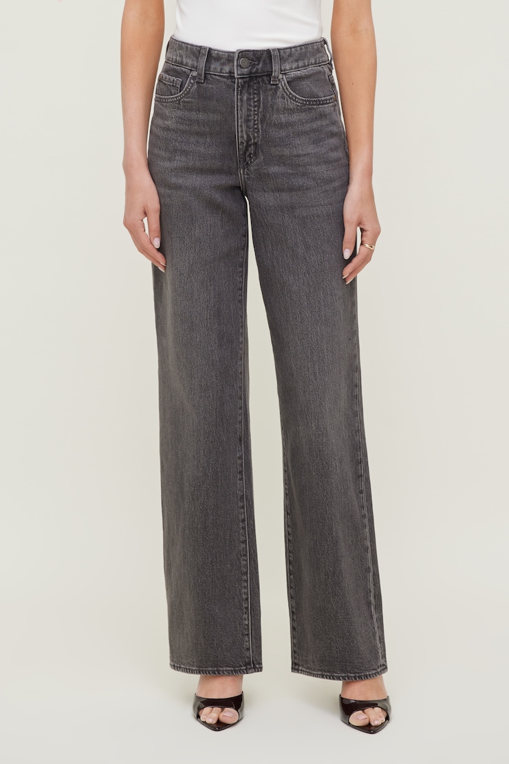 Heidi High Rise Wide Leg Jeans Medium light black / Mercury Grey large