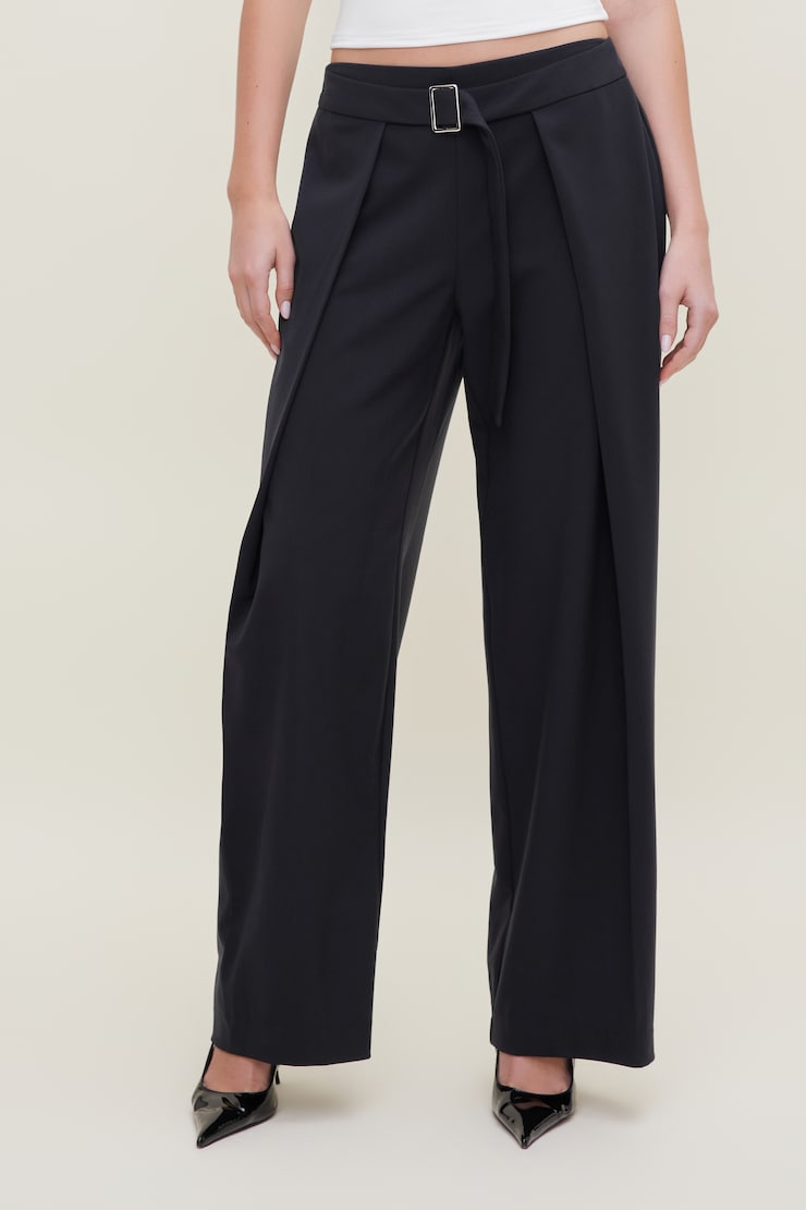 Pantalon à plis Tate Marine puits profond large