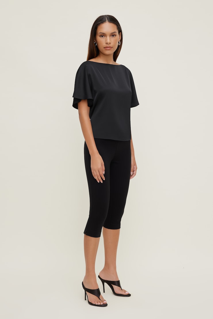 Farra Satin Blouse Jet Black large