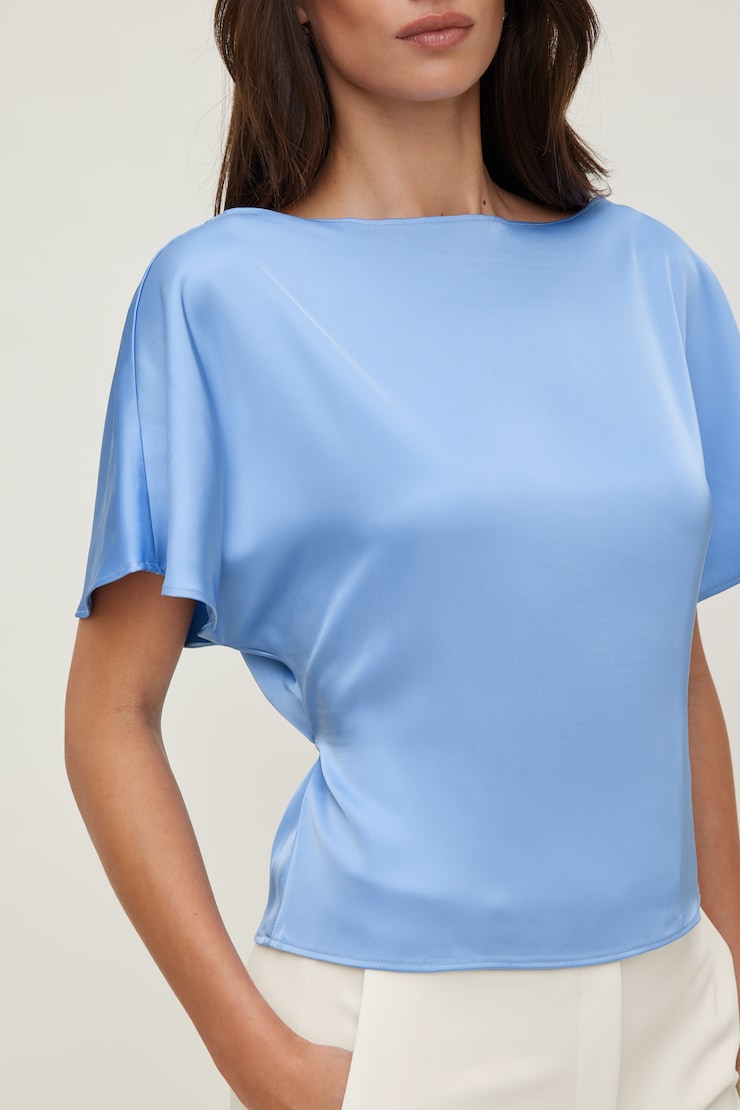 Farra Satin Blouse Bel Air Blue large