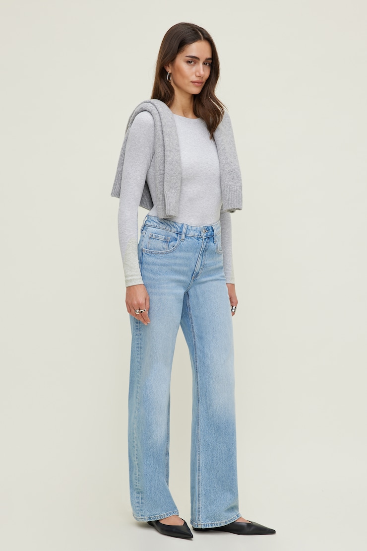 Heidi High Rise Wide Leg Jeans Medium Light Indigo / Amherst large