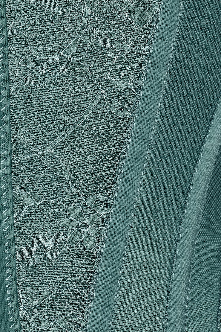Corset à col en cœur en dentelle Tate, Tentation sarcelle, large