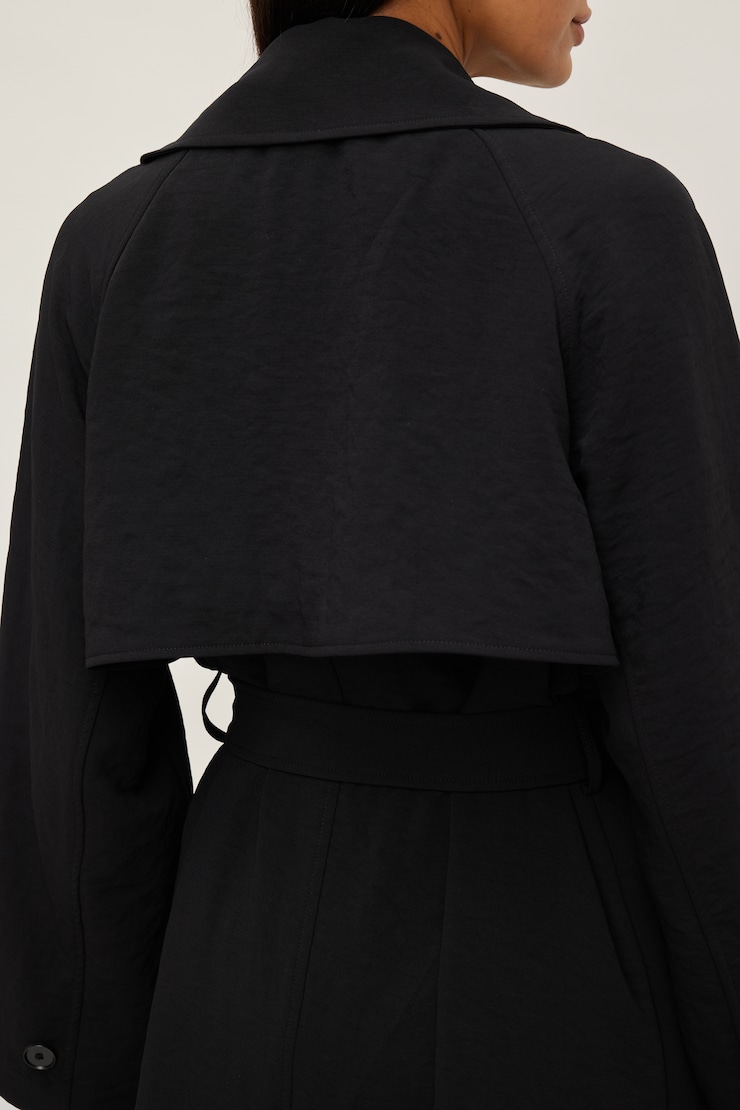 Nadia Airflow Trench Coat Jet Black large