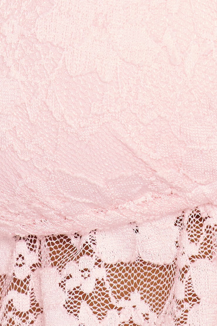 Lace Babydoll Flyaway Halter Top, Pink, large