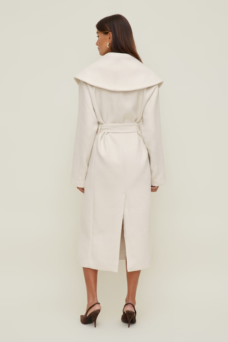 Wrap Wool Coat Sea Salt Cream large