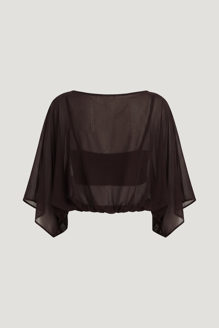 Bubble Cape Top Cherry Lacquer Burgundy large