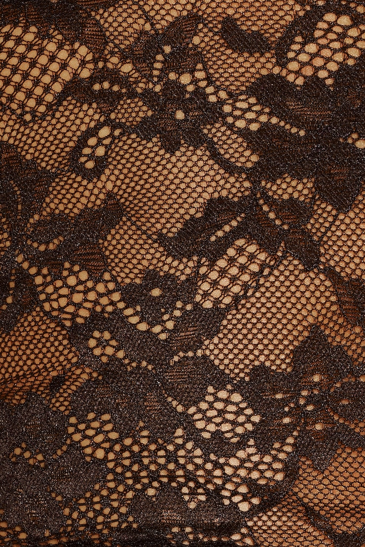 Lace Plunge Tank Top, Chocolate Mousse Brown, large