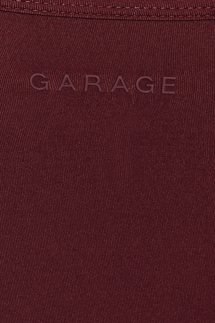 Active Mesh Plunge Cami Top, Burgundy Bite, large