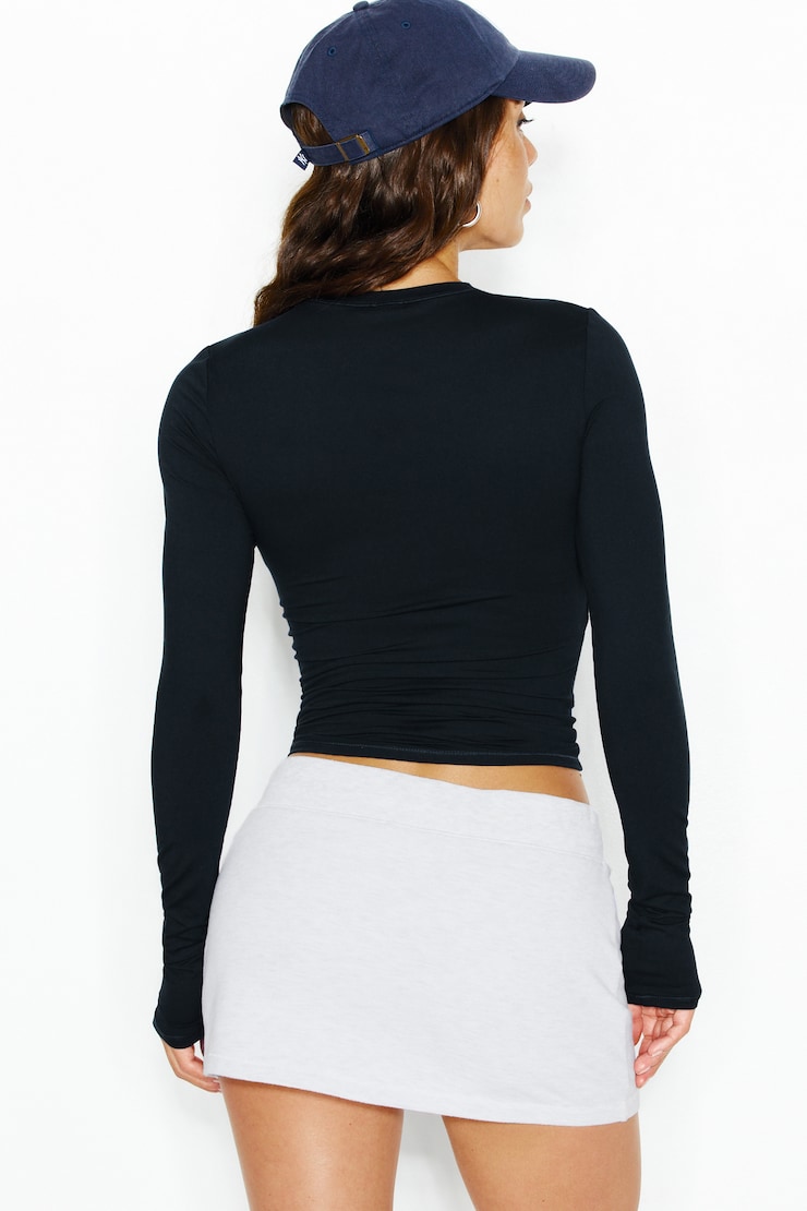 Baretouch Crewneck Long Sleeve Top, Mariana Blue, large