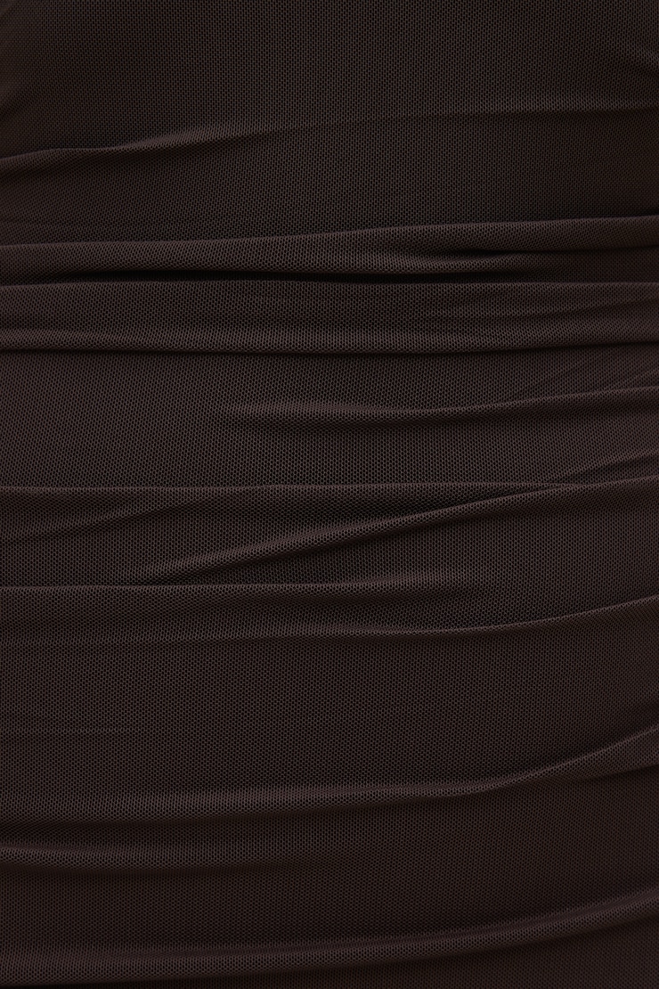 Reia Halter Mesh Maxi Dress
