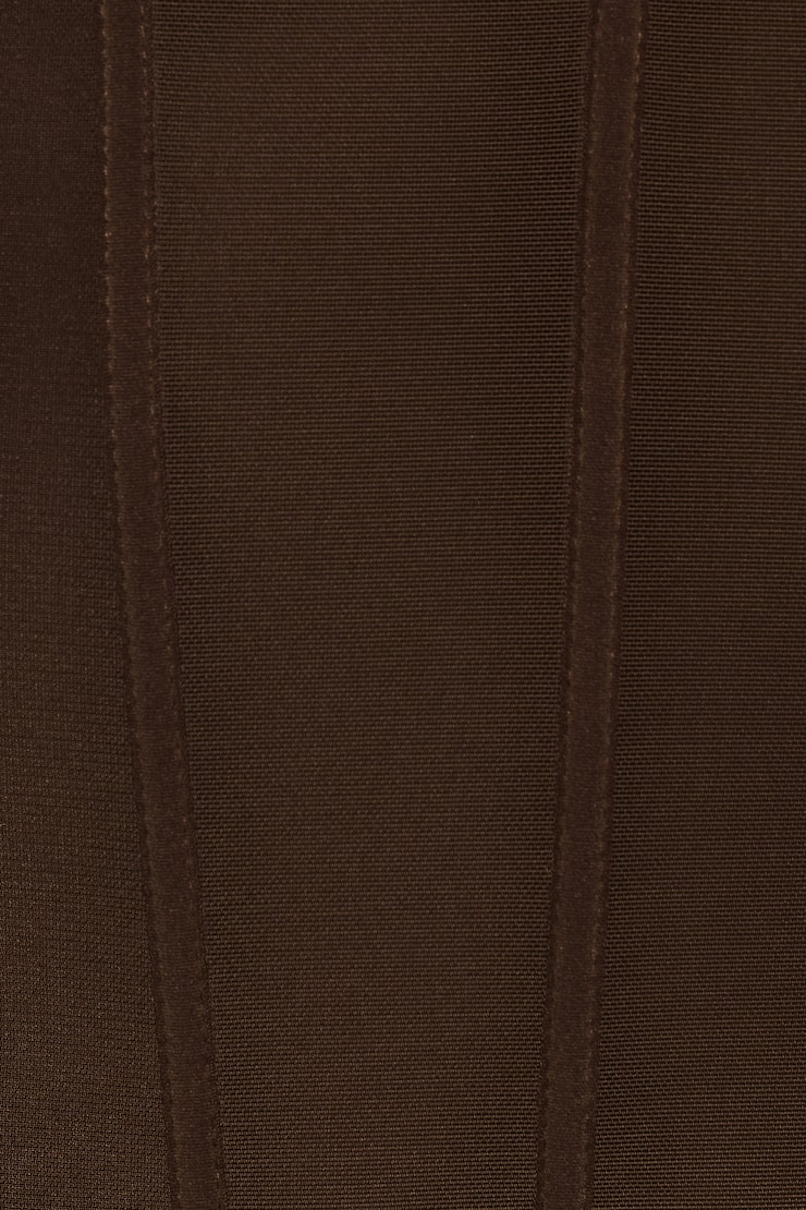 Plunge Halter Mesh Corset Top, Armadillo Brown, large