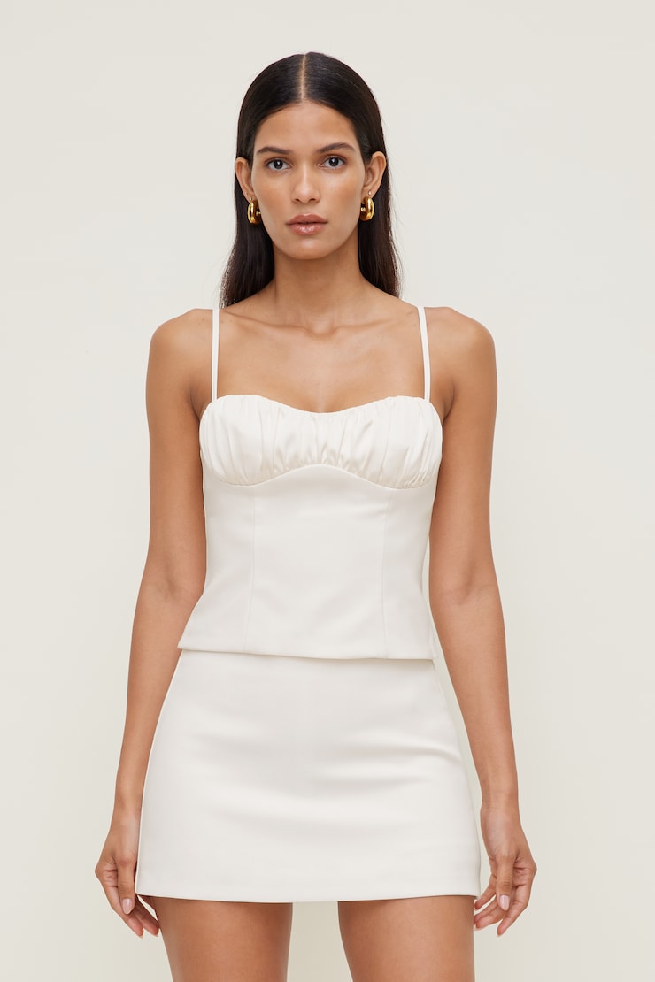 Satin Crepe Bustier Top