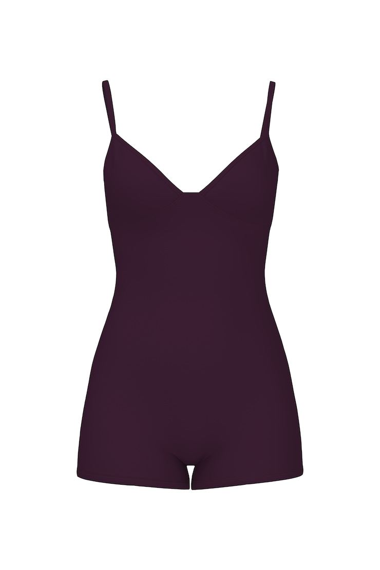Active Cami Romper, Wild Berry Maroon, large