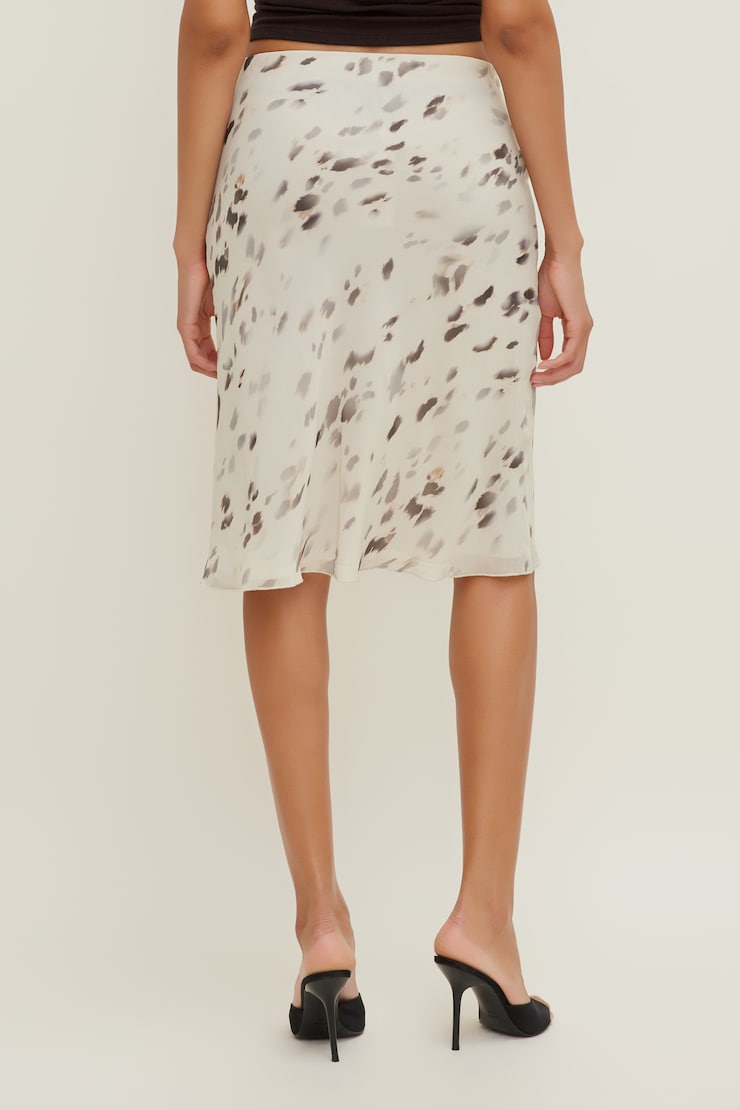Esther Georgette Midi Skirt Beige Floral large