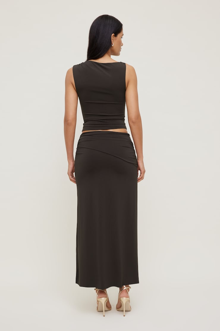 Sculpt Metal Detail Top Chocolate Torte Brown large