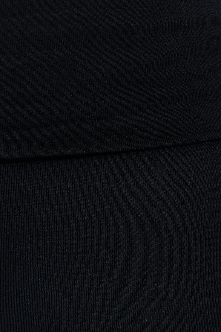 Soft Cotton Fold Over Flare Pants, Jet Black, large