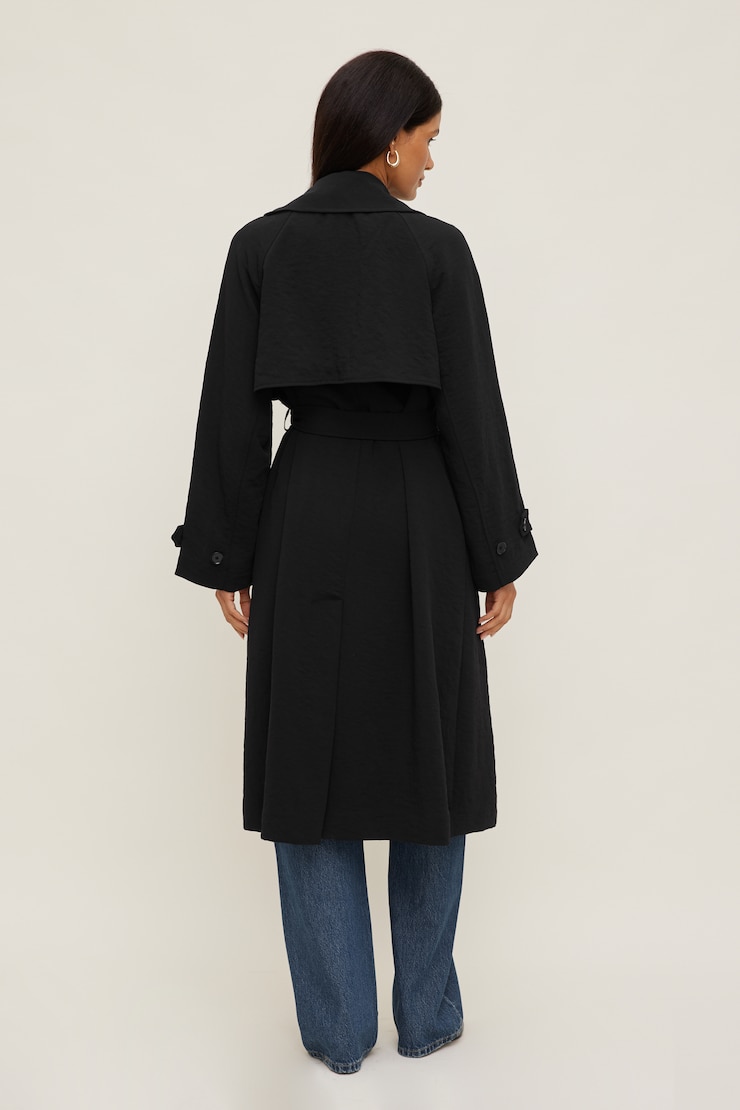 Nadia Airflow Trench Coat Jet Black large