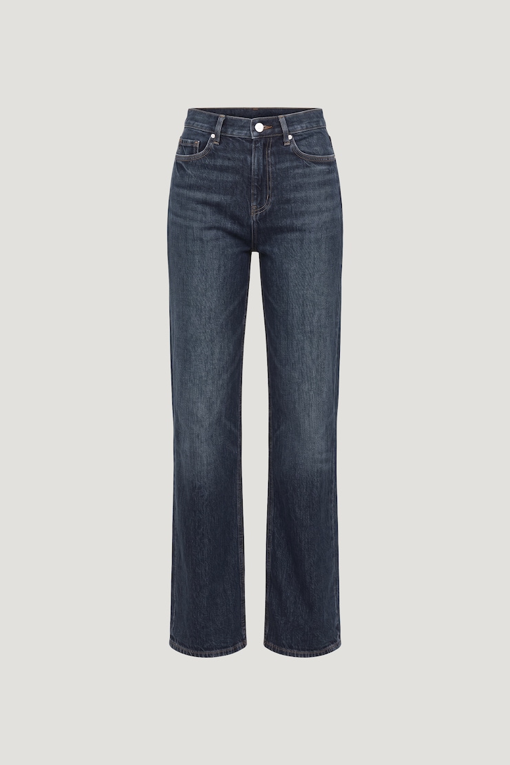 Reese Ultra High Rise Straight Leg Jeans Medium Dark Indigo / Lapis Blue large