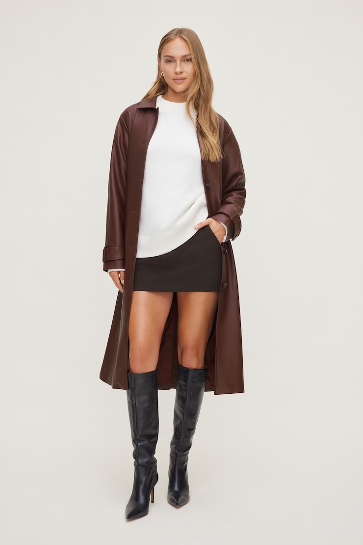 Imperméable en faux cuir