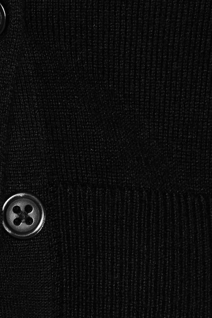 Ultra Cropped Cardigan Long Sleeve Top, Jet Black, large