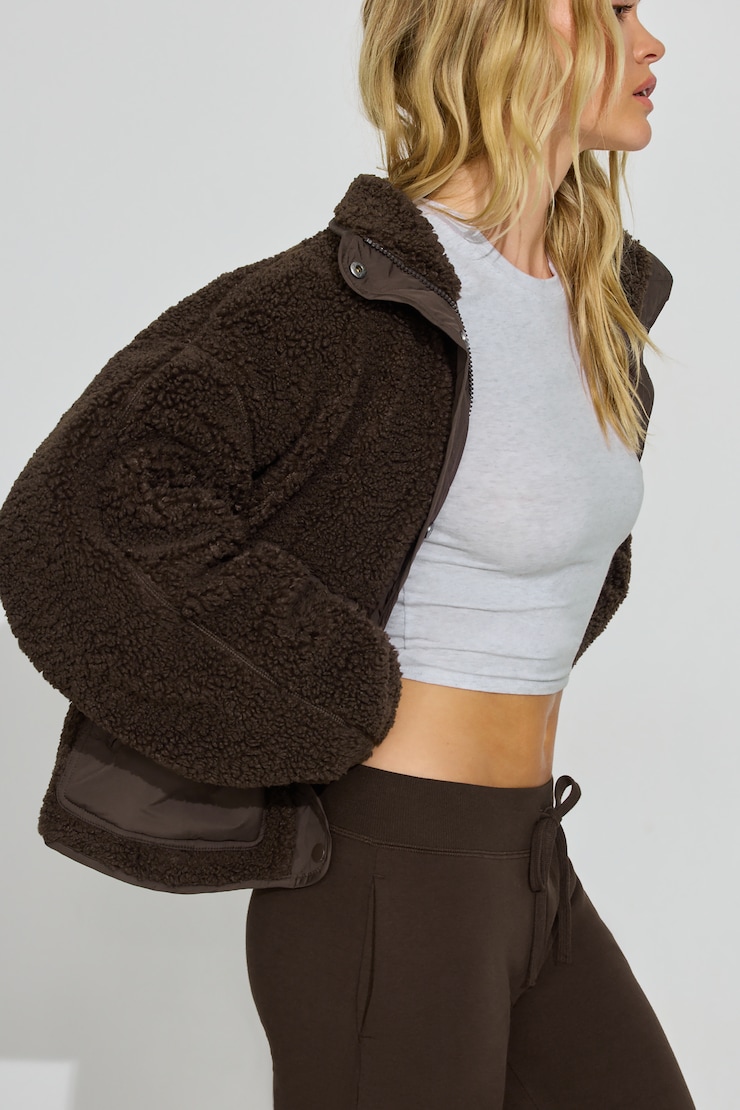 Sherpa Mixed Media Jacket, Armadillo Brown, large