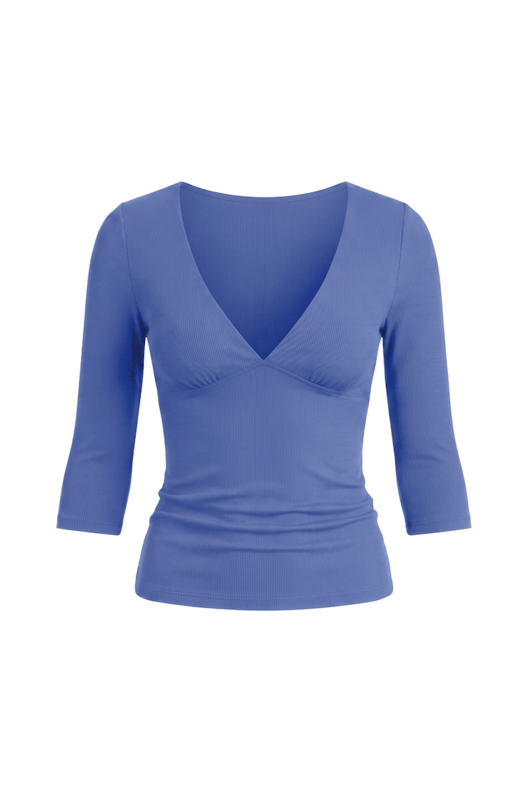 Plunge 3/4 Sleeve Top