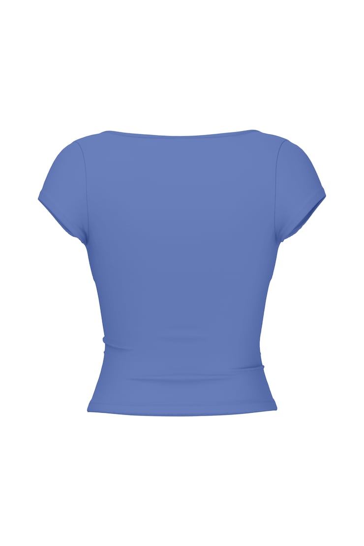 Sleek Crossover T-Shirt, Blue Blush, large