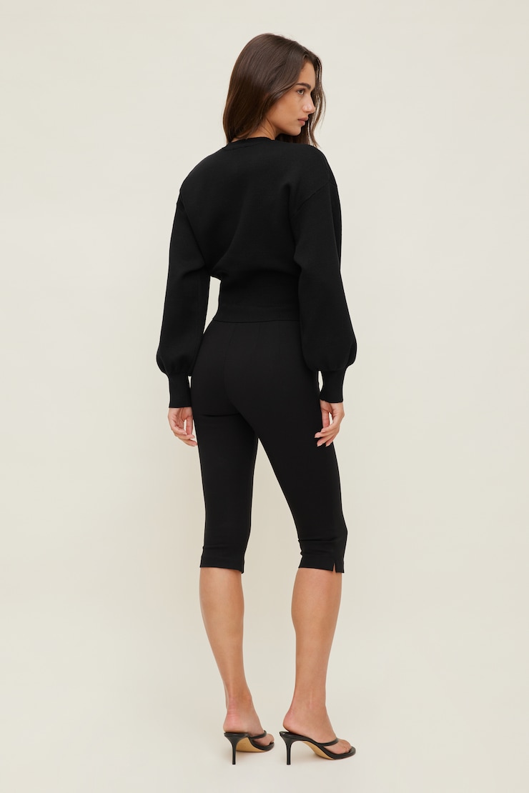 Ellie Balloon Sleeve Cardigan Jet Black large