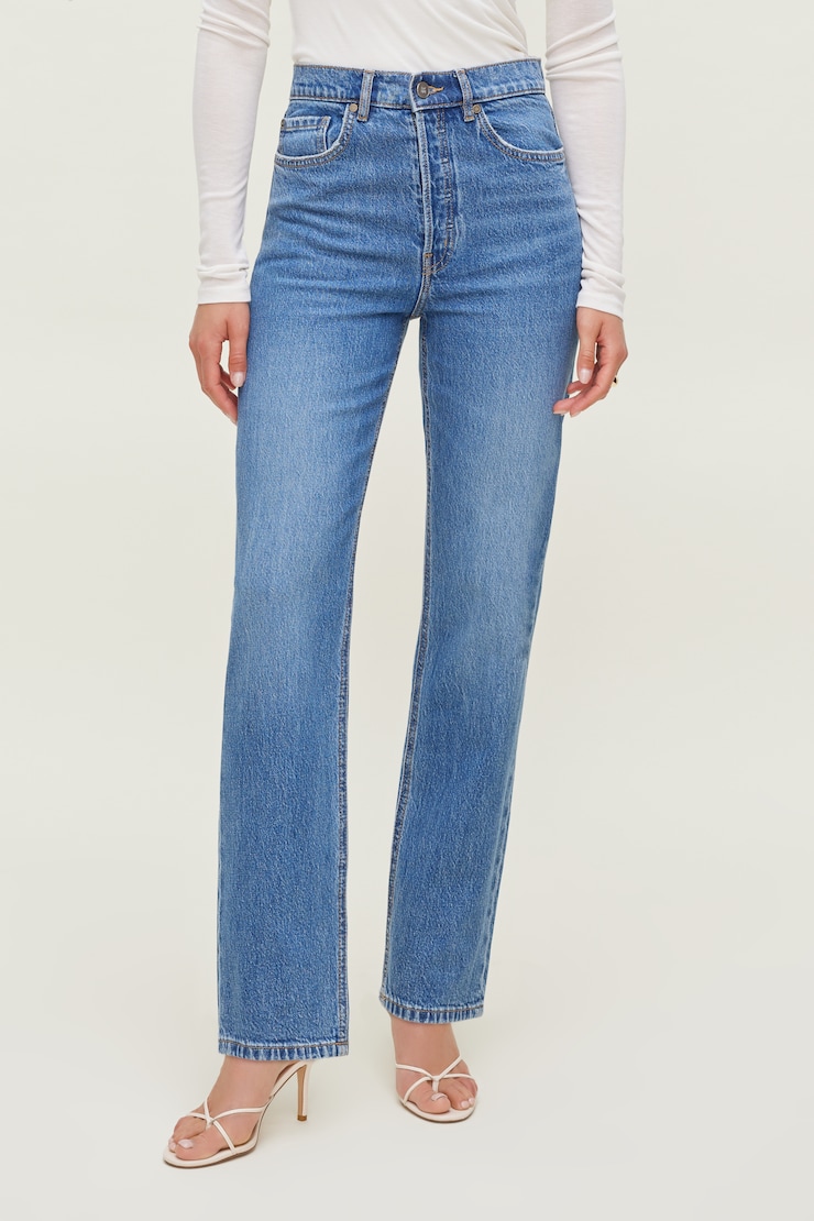 Olivia Comfort High Rise Straight Leg Jeans Medium Indigo / Aspen Blue large