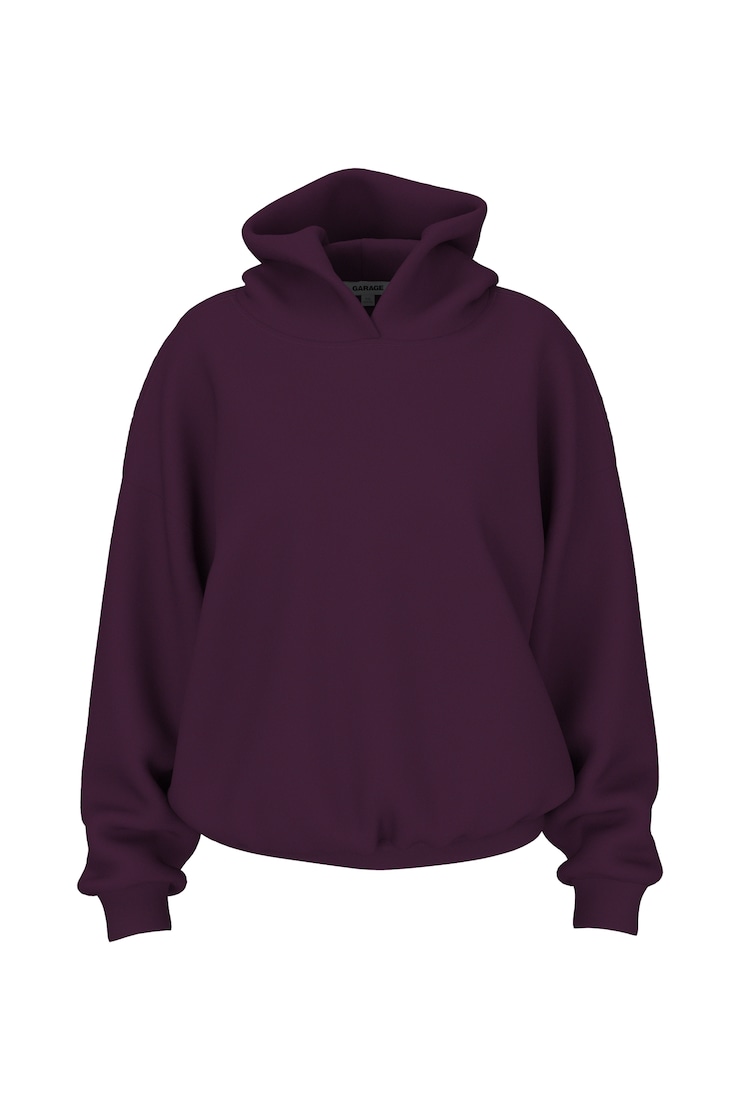 UltraFleece Hoodie, Wild Berry Maroon with Large GARAGE Logo, large