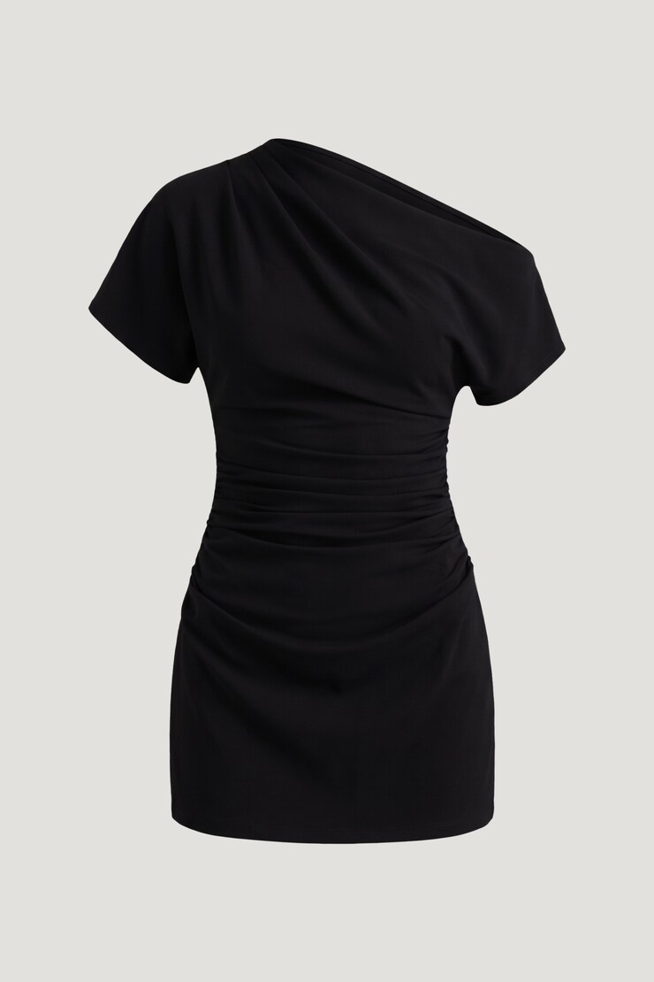 Alexa Cotton Mini Dress Jet Black large