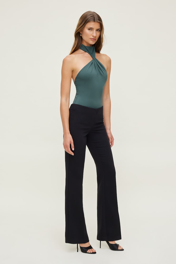 Sculpt Twist Halter Bodysuit Atlantic Green large