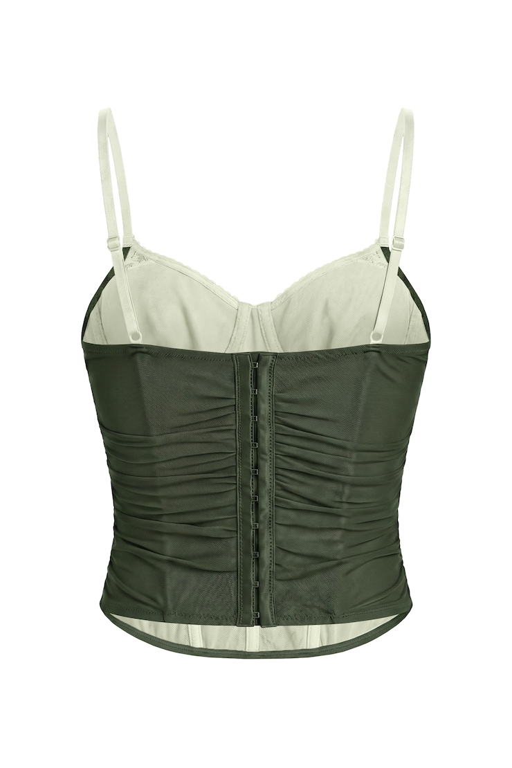 Ally Mesh Peekaboo Bustier, Olive Obsession/Translucent Spearmint, large
