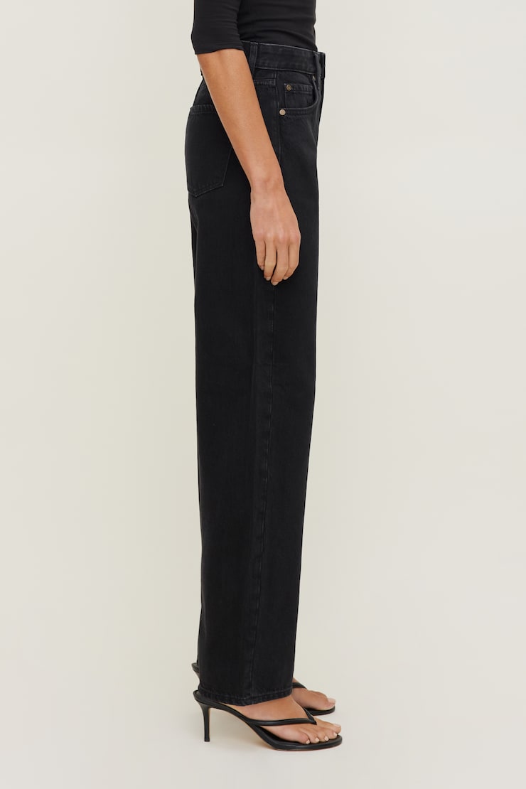 Kennedy High Rise Barrel Leg Jeans Granite Black large