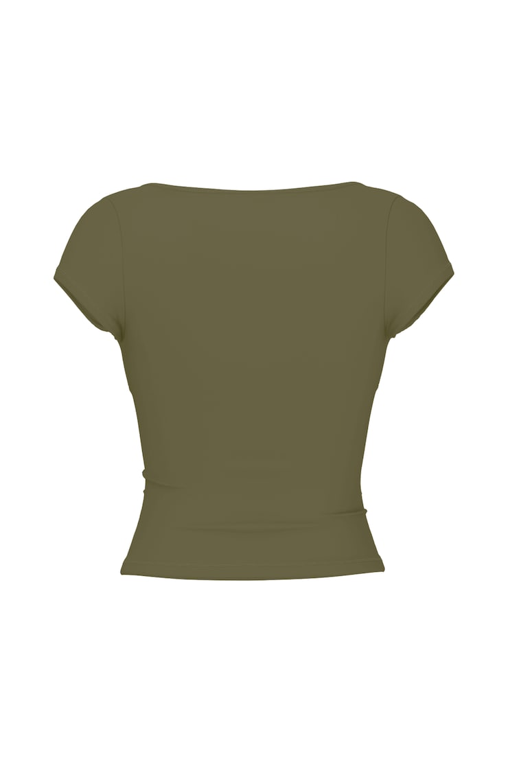 Sleek Crossover T-Shirt, Kalamata Green, large