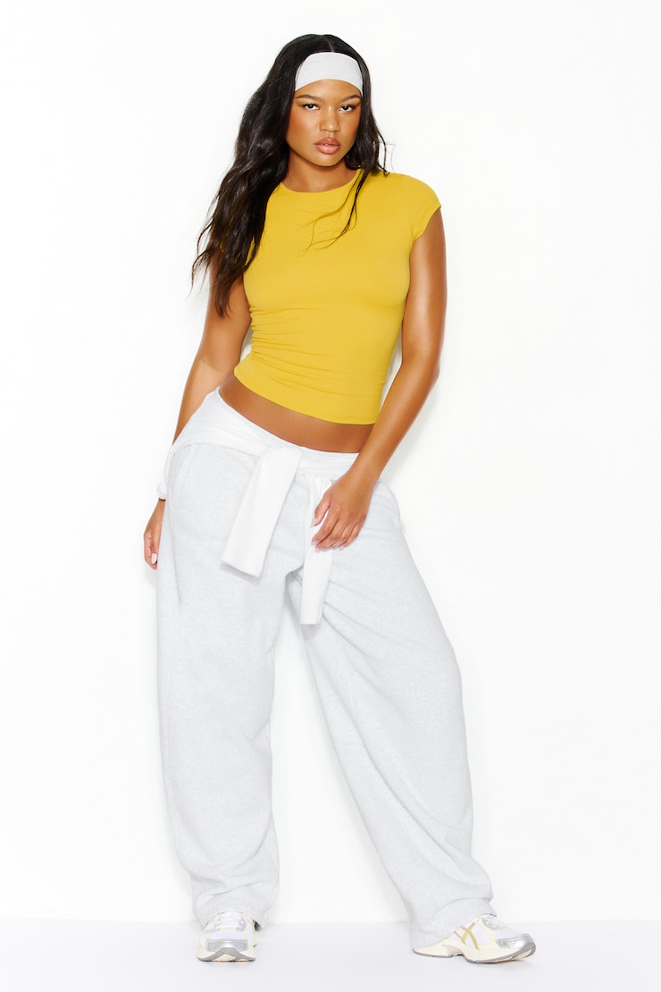 Sleek Crewneck T-Shirt, Primrose Yellow, large
