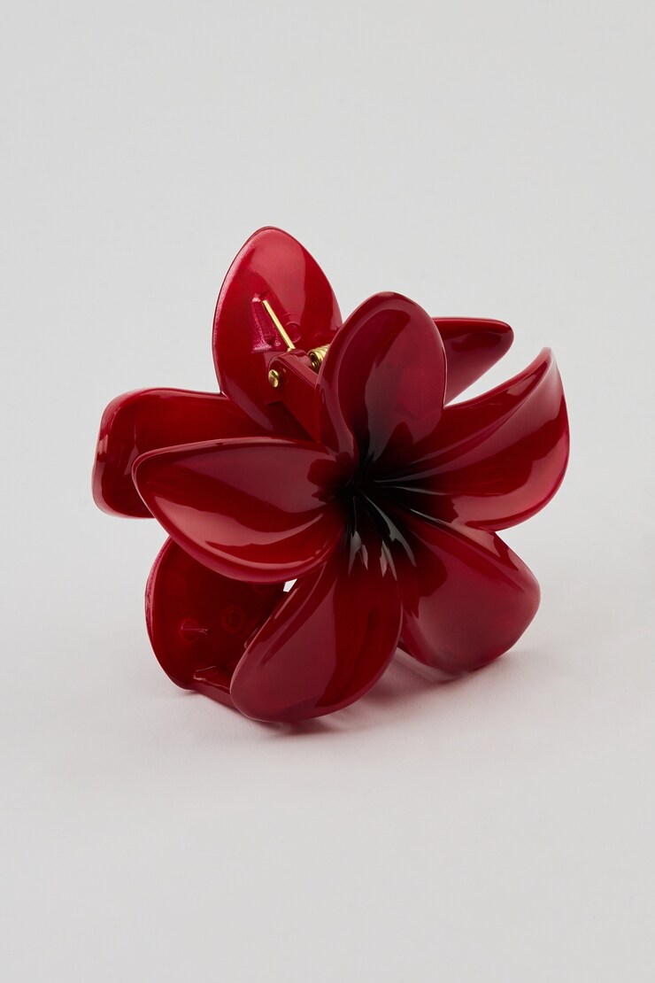 Flower Hair Claw, Jester Red, large