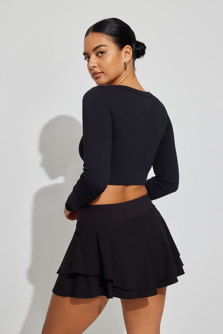 Brie Flare Active Skort, Jet Black, large