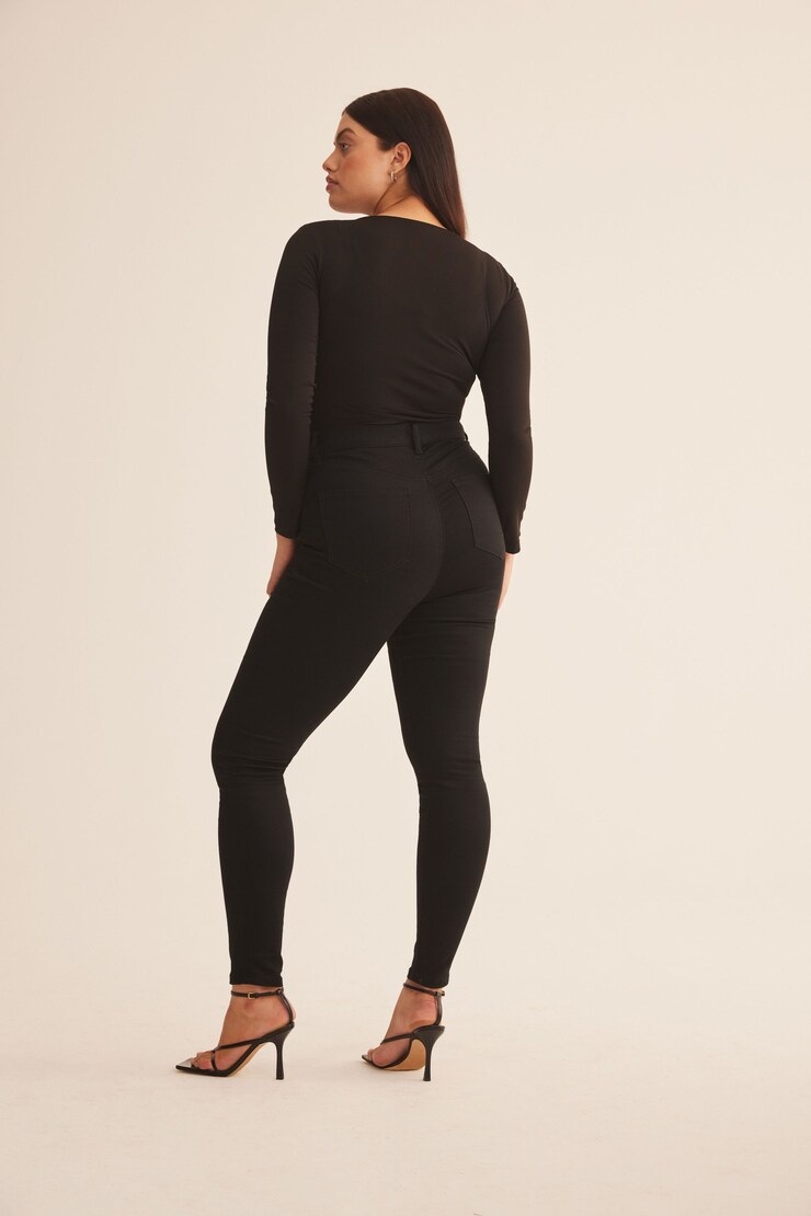 Kate High Waist Skinny Jeans Jet Black large