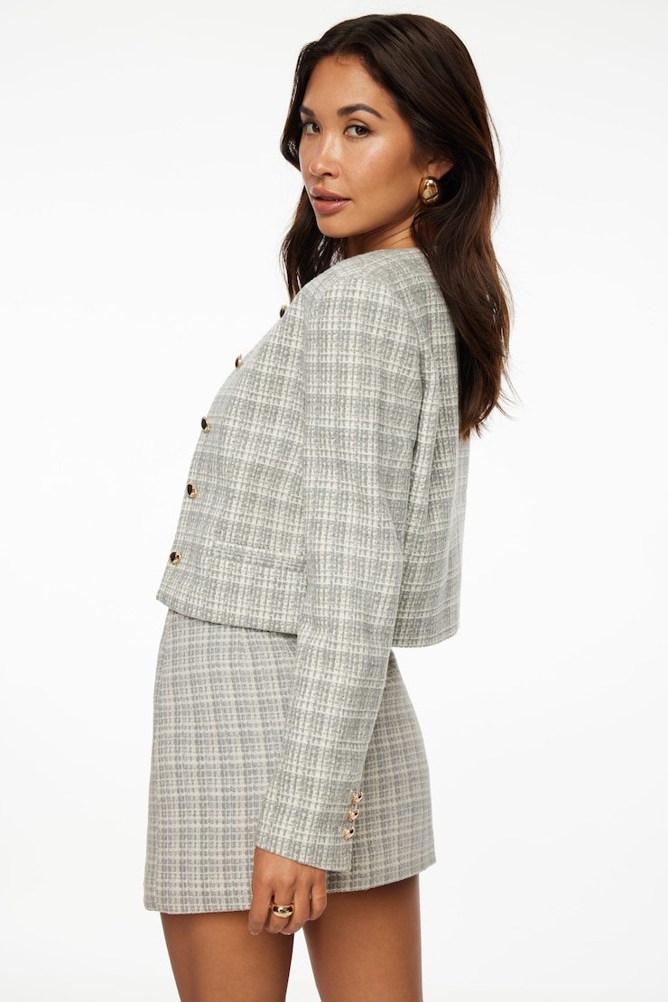 Margaux Tweed Blazer Blue Tweed large