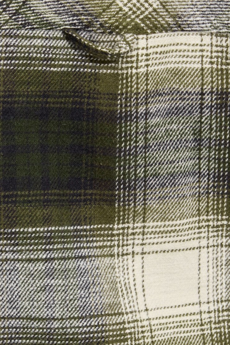 Noah Plaid Button-Up Shirt, Olive Night Green Plaid, large